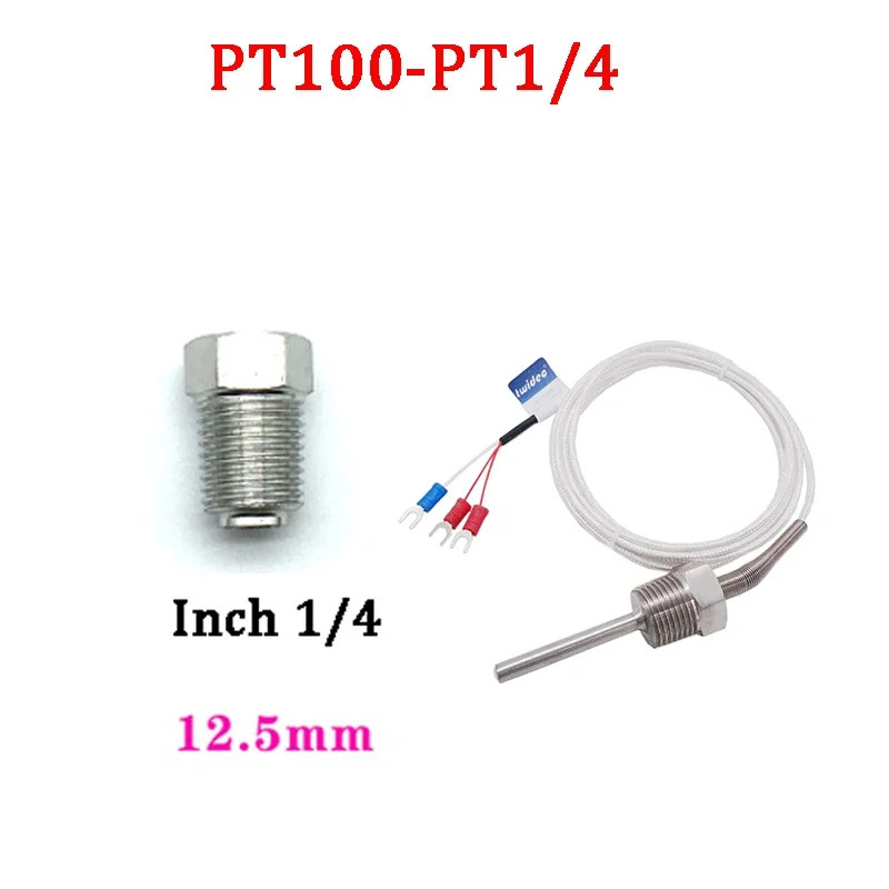 Temperature Sensor PT100/K Probe Stainless Steel Thread Thermocouple Waterproof