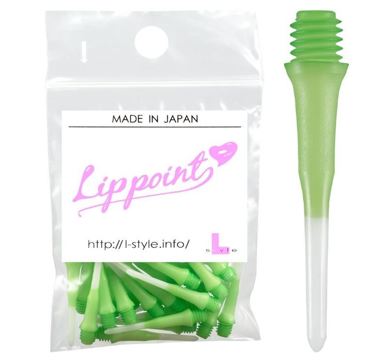 L-Style Lip Point TwoTone Green 30 Pieces Dart Tips