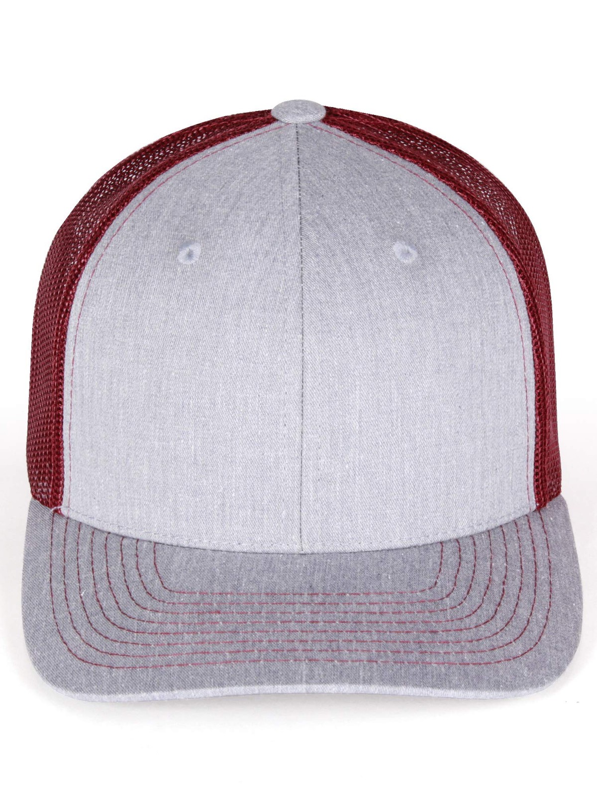 Vintage Retro Style Plain Two Tone Trucker One Size, Heather Gray Burgundy