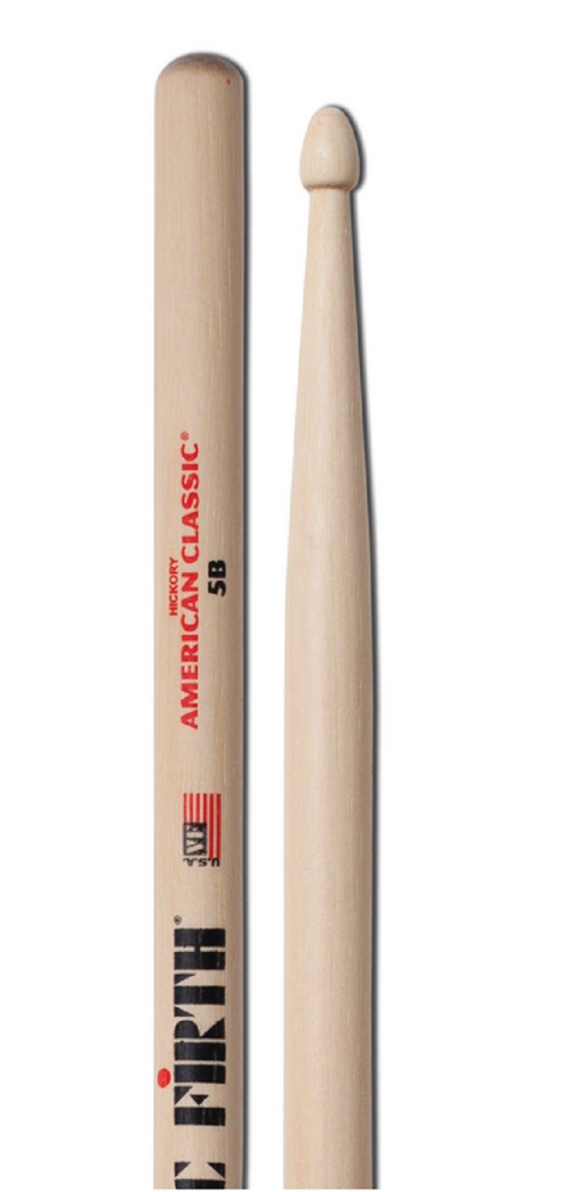 Vic Firth 5B American Classic Drumsticks, Wood Tip