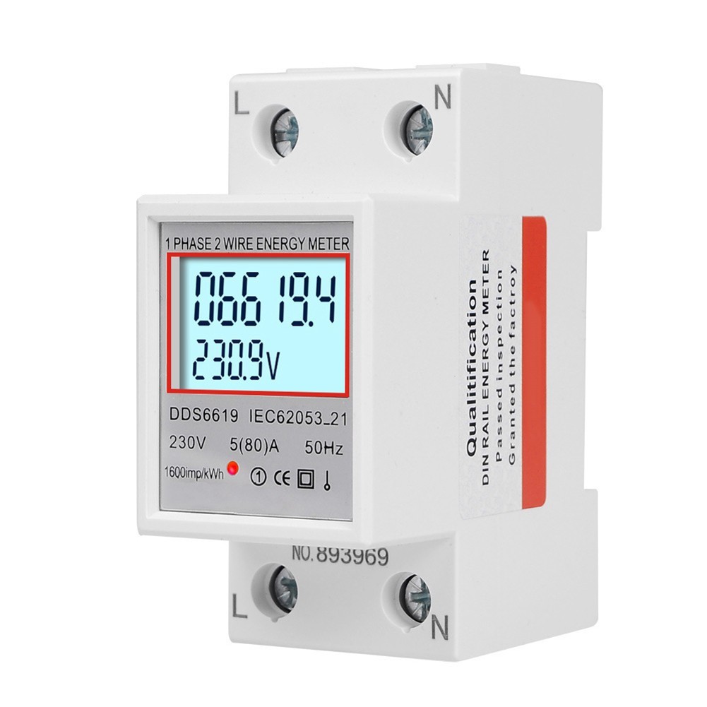 Digital Power Meter Energy Meter Installation Convenience KWh Consumption