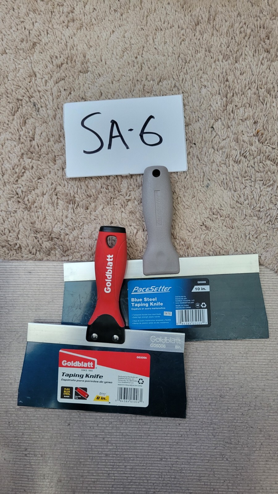 Pacesetter Blue Steel Taping Knife 12" G05009 & GOLDBLATT G05006 8" TAPING KNIFE
