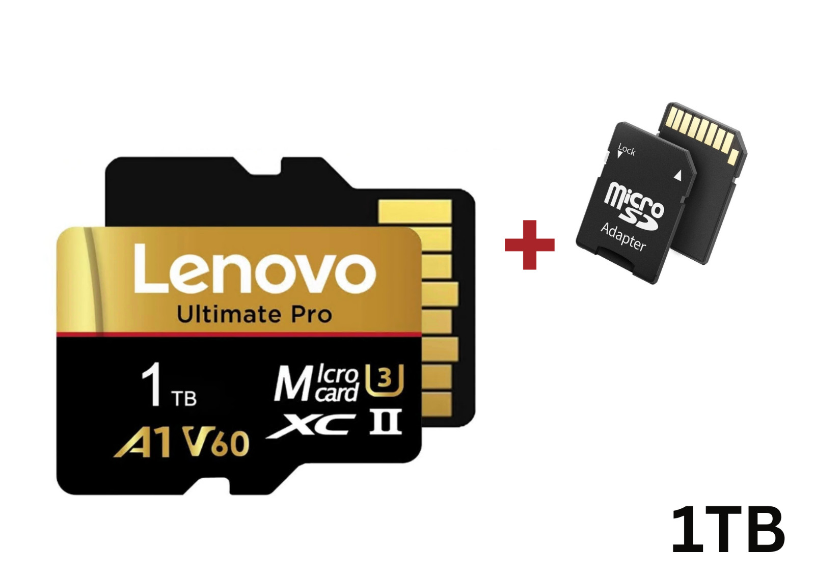 Lenovo 1TB Micro SDXC Memory Card Class 10 High Speed TF Card + SD Adapter