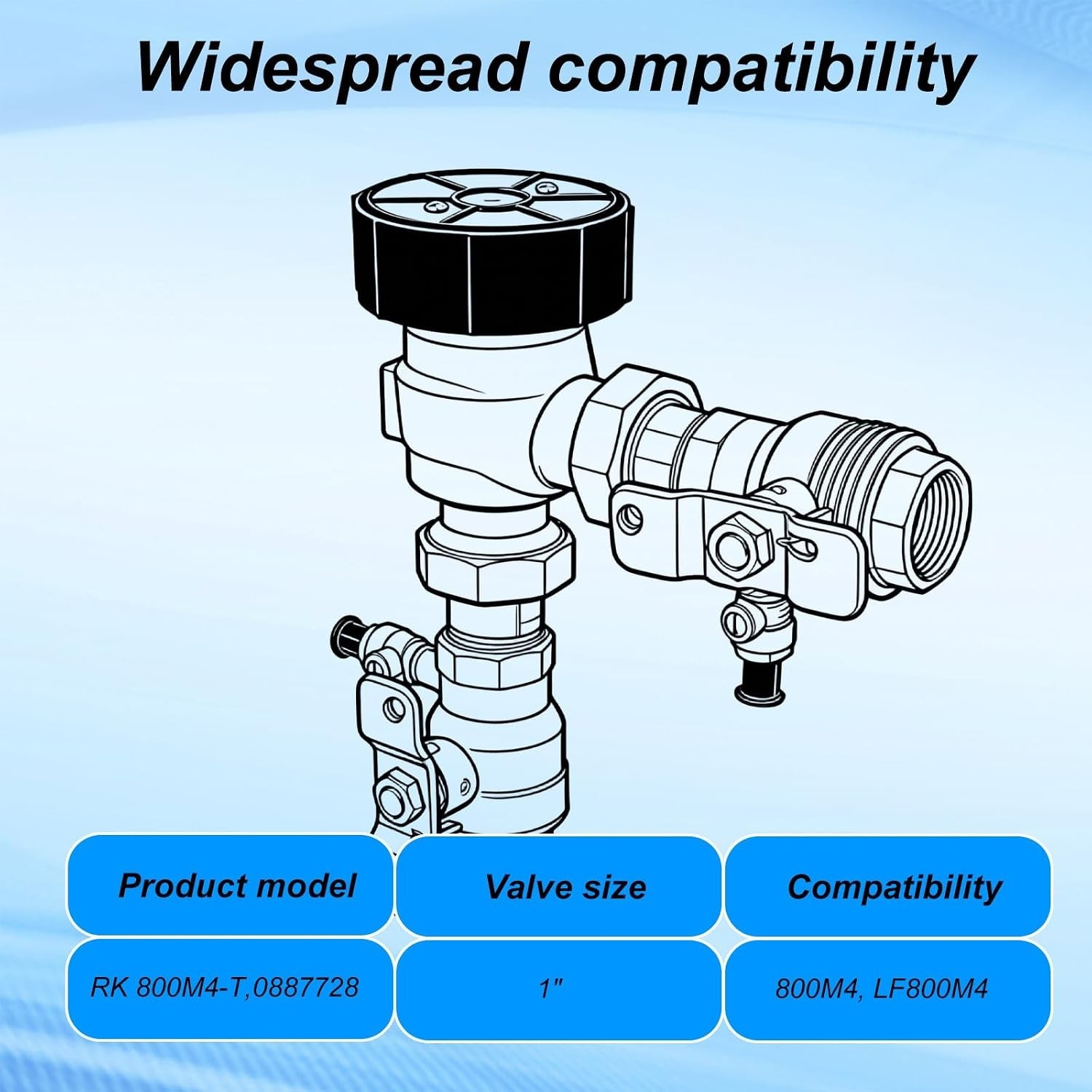 Replace for RK 800M4-T and 0887728, Replacement Total Backflow Preventer Repa...