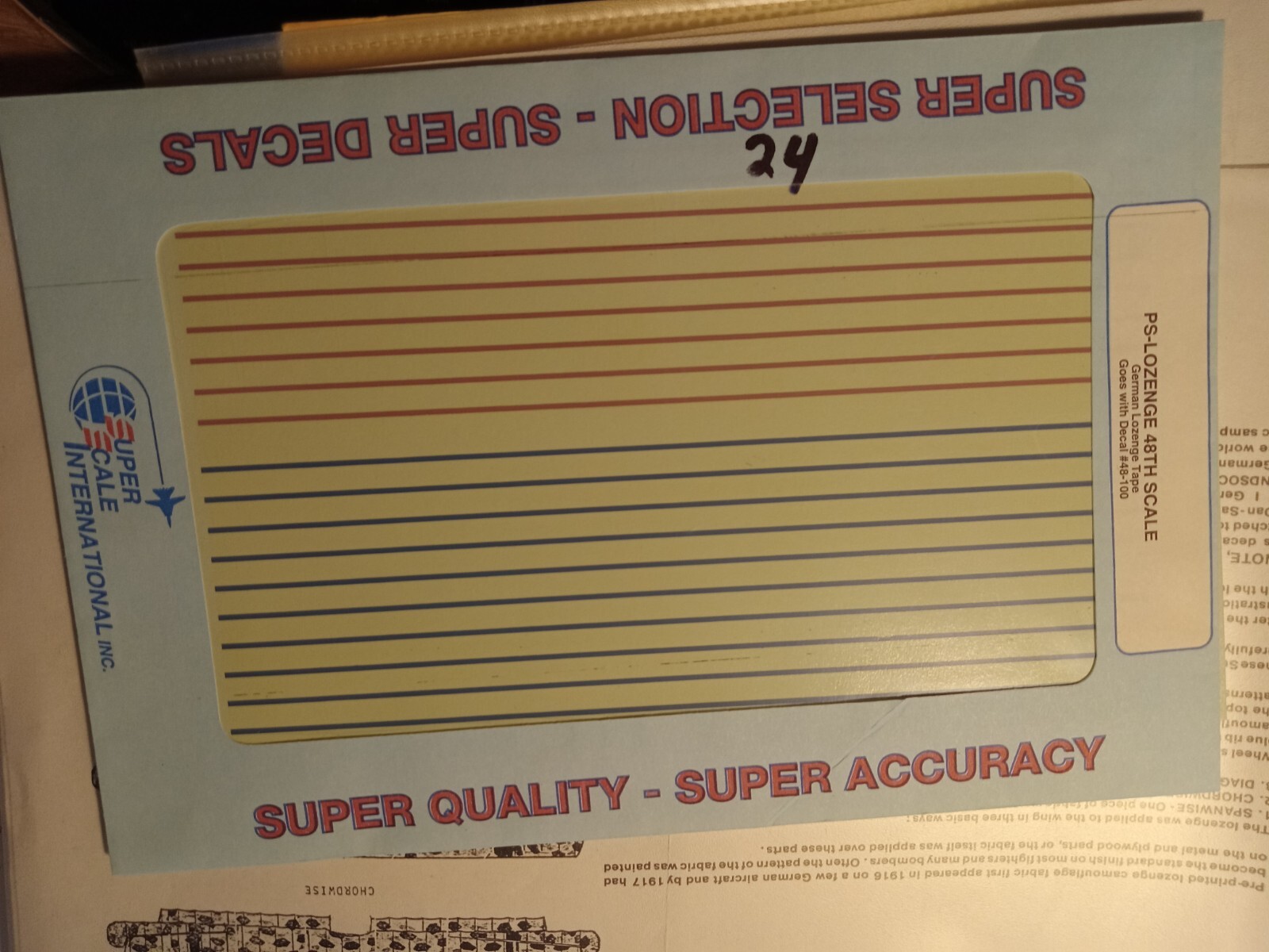 Super Scale  Lozenge Decal 1/48 scale Package # 24 read desc " !!!!!!!