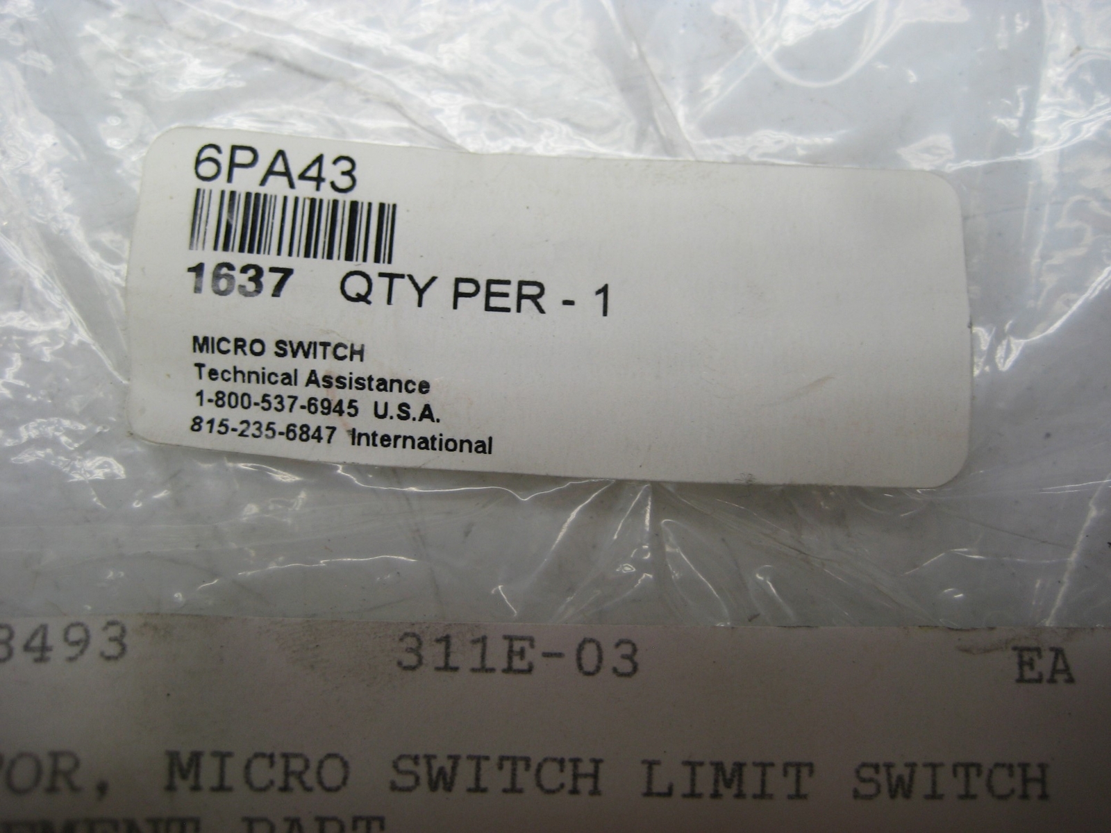 MICROSWITCH 69A43 ROD LEVER NSFS