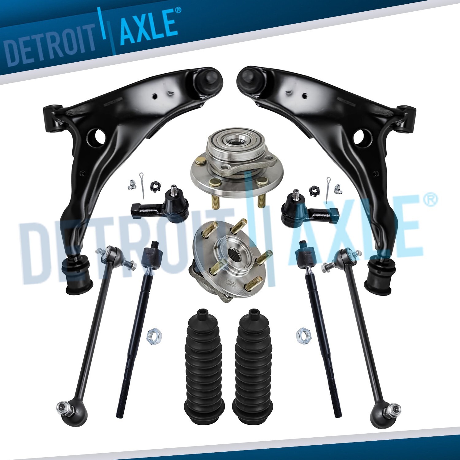 12pc Front Lower Control Arms Wheel Hub for Chrysler Sebring Dodge Stratus 2.4L