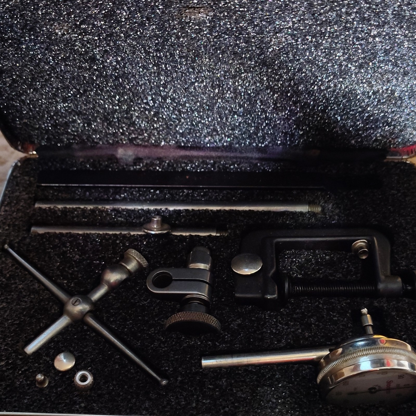 Starrett Dial Indicator Set w/ Attachments, Includes Case, Red Hard Case