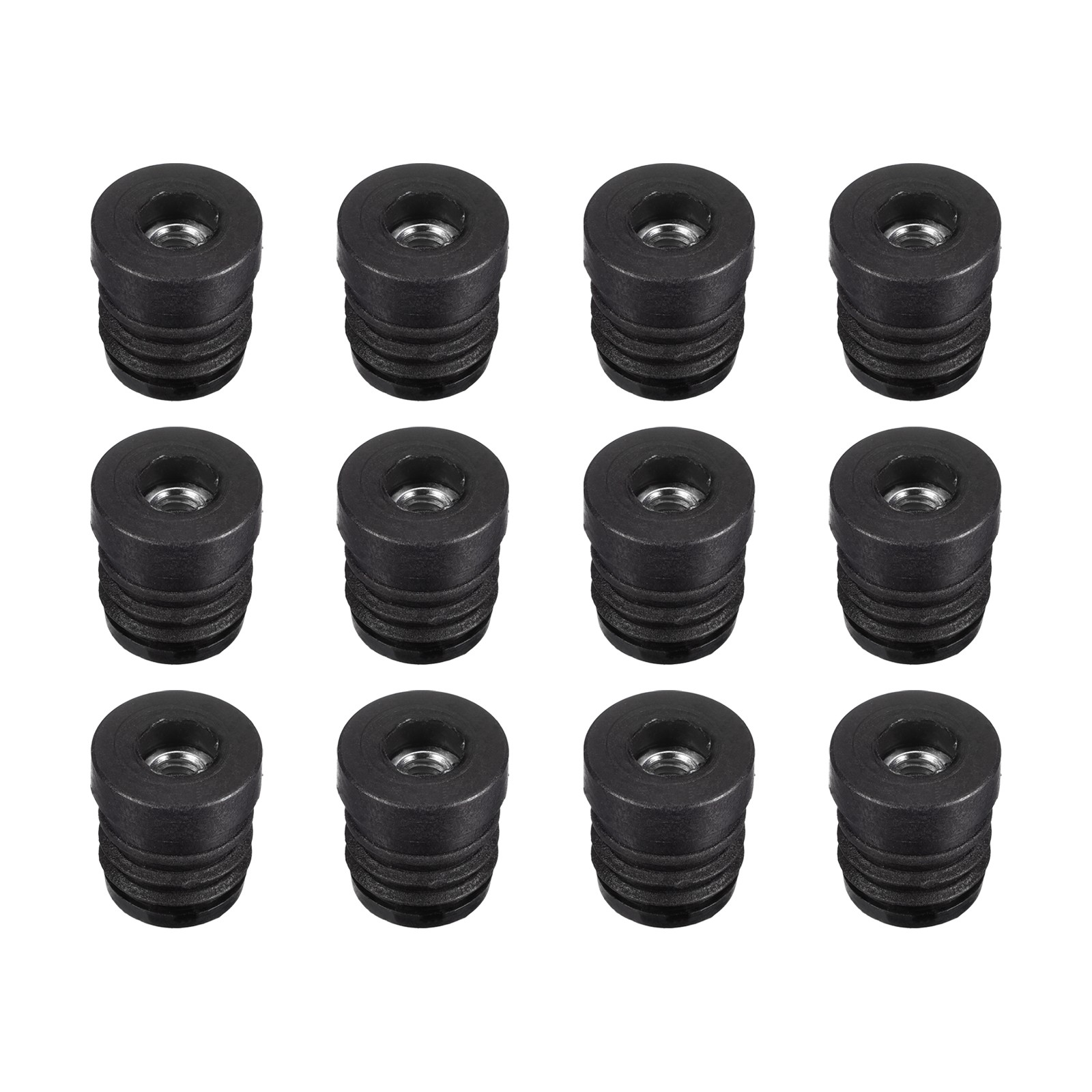 12Pcs 19mm/0.75" Caster Insert with Thread, Round M6 Thread for Furniture