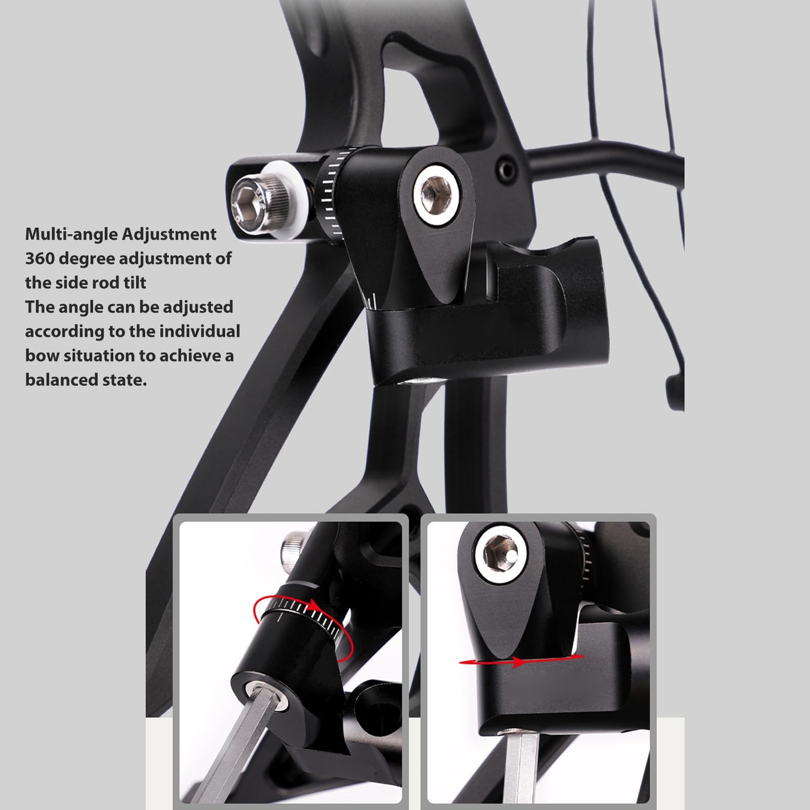 Archery Single Side Adjustable V Bar Mount,Compound Bow Quick Release Improve
