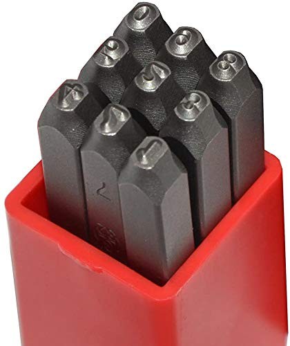 Edward Tools Steel Number Stamps 3mm - Harden - 0 to 9 - for Marking Wood