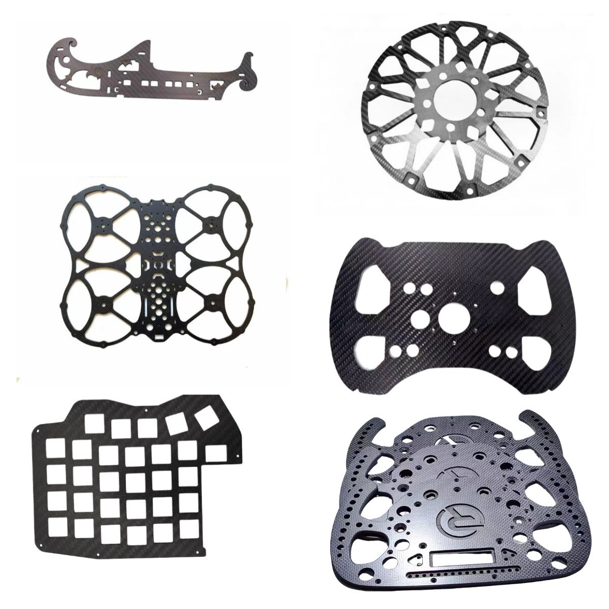 Carbon Fiber Sheet Plate Panel Custom CNC Cut Process Carve FPV Drone Arm Frame