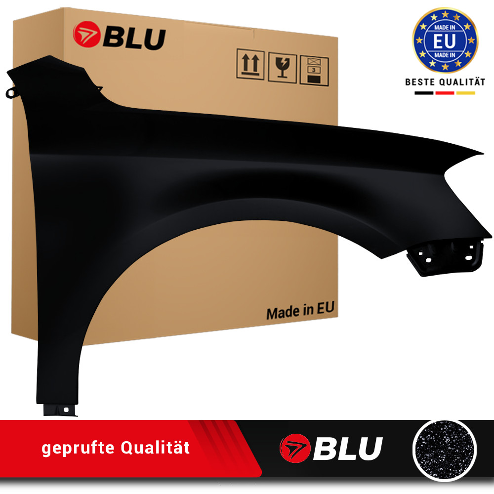 Fender For VW Passat B7 LC9X Right Black 2010-2014 Front Painted Zinc Plated