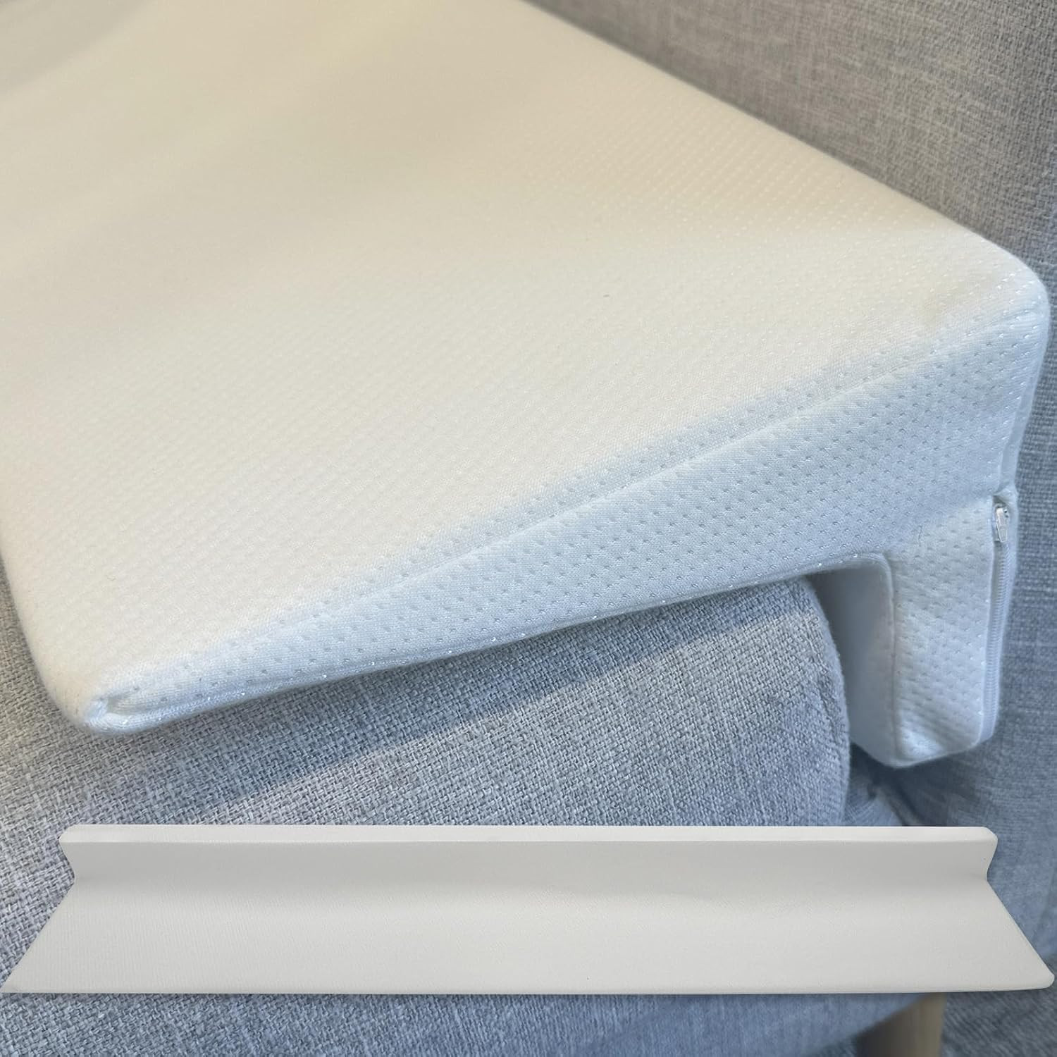 Bed Wedge Headboard Filler for Bed Gap - 1.6 Inch, Removable & Washable Pillow w