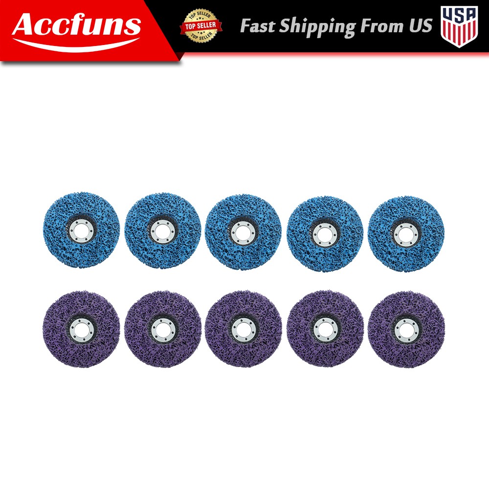 10 Pack Diamond Strip Discs Stripping Wheel for Angle Grinder (4-1/2" x 7/8")