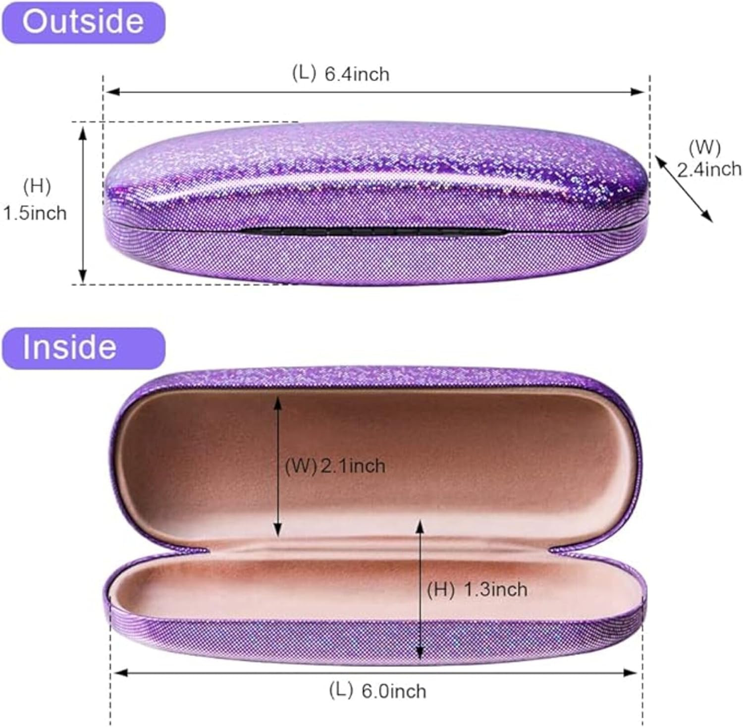 Eyeglasses Case,(4 Piece) Unisex Hard Shell Eyeglasses Cases Protective Case for