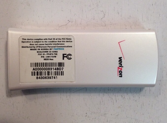 Verizon Qualcomm Pantech 3G CDMA USB MODEM PN UM175VW ElectronicsRecycledcom