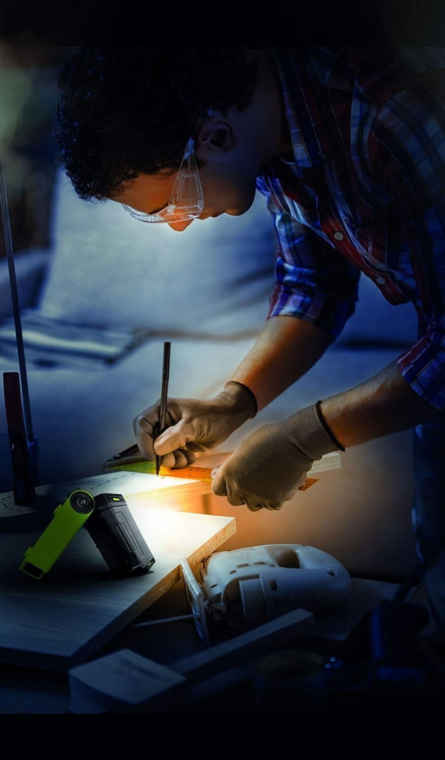 Magnetic LED Work Light | Rechargeable by USB | Inspection Torch Lamp - Green
