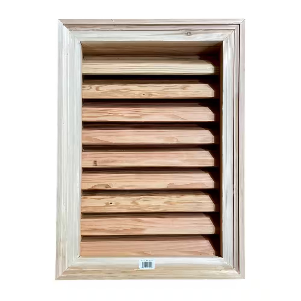Wood Rectangular Louver Vent Gable Attic Siding Ventilation 16 X 24 in. Cedar Fr