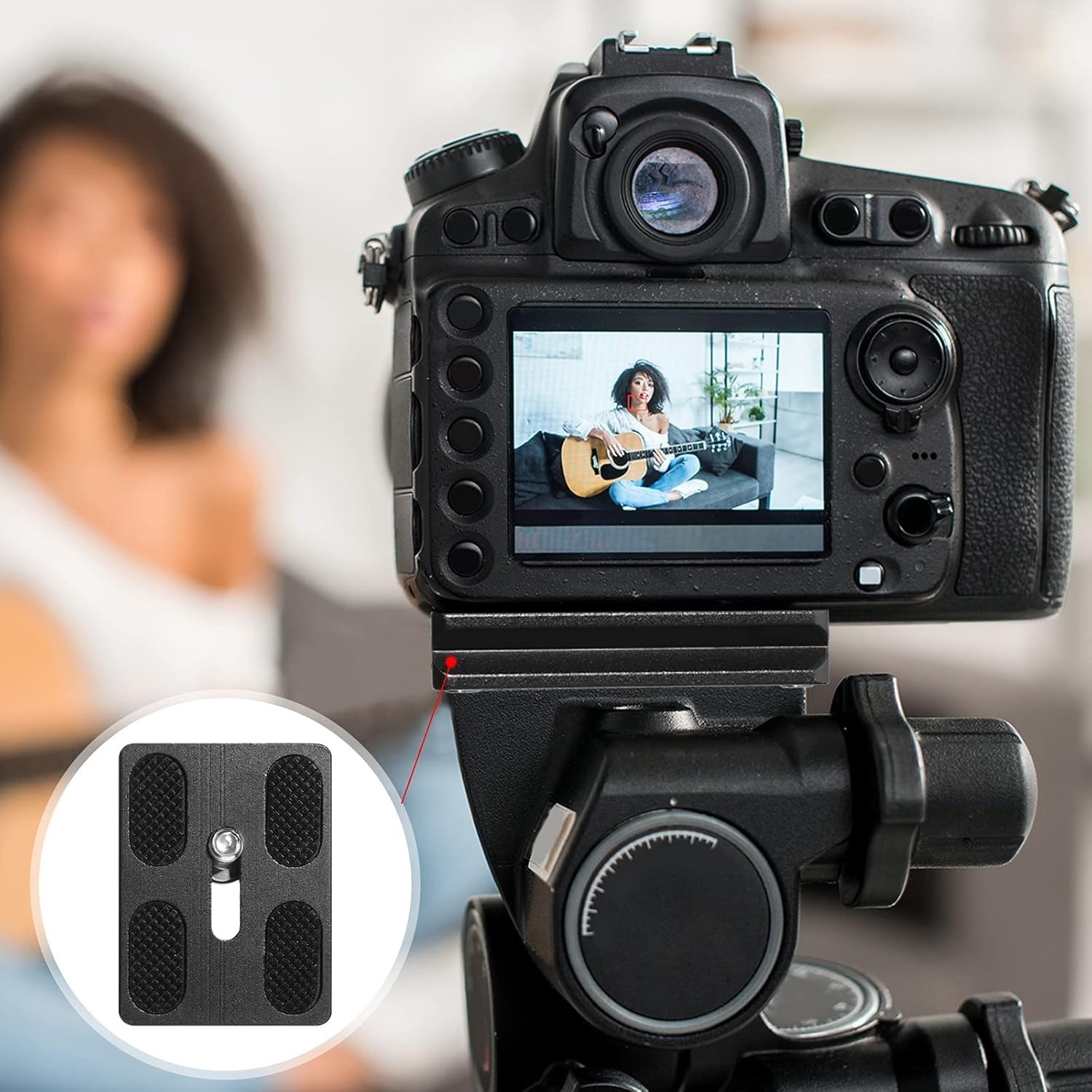 2-Pack Aluminum Quick Release Plates for DSLR Tripods - 1/4''-20 Compatibility