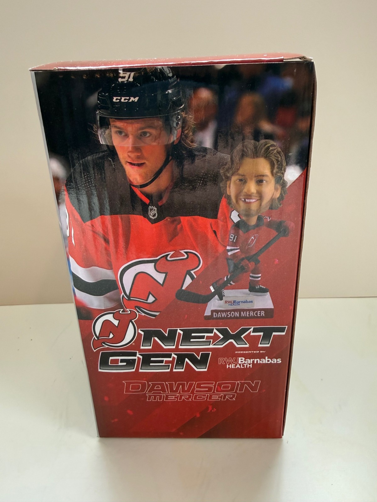 NJ DEVILS DAWSON MERCER BOBBLEHEAD SGA NEW