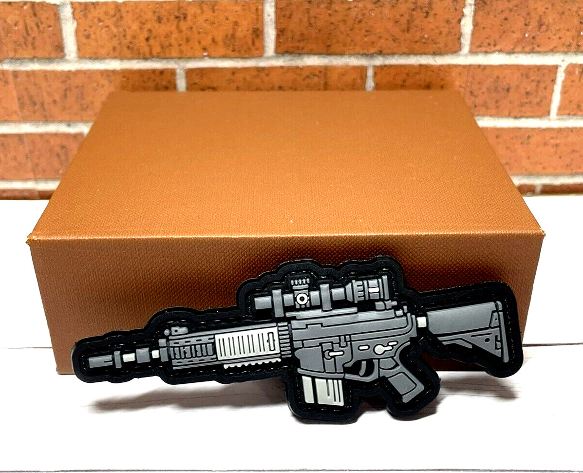 Assault Rifle Tactical PVC Gun Patch, AR15 Gun Morale Patch Hook Backed