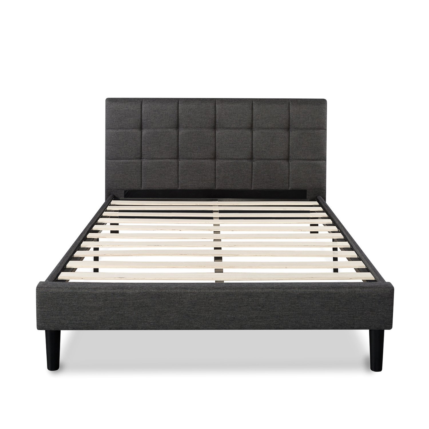Zinus Upholstered Square Stitched Platform Bed with Wooden Slats  ALL SIZES NEW