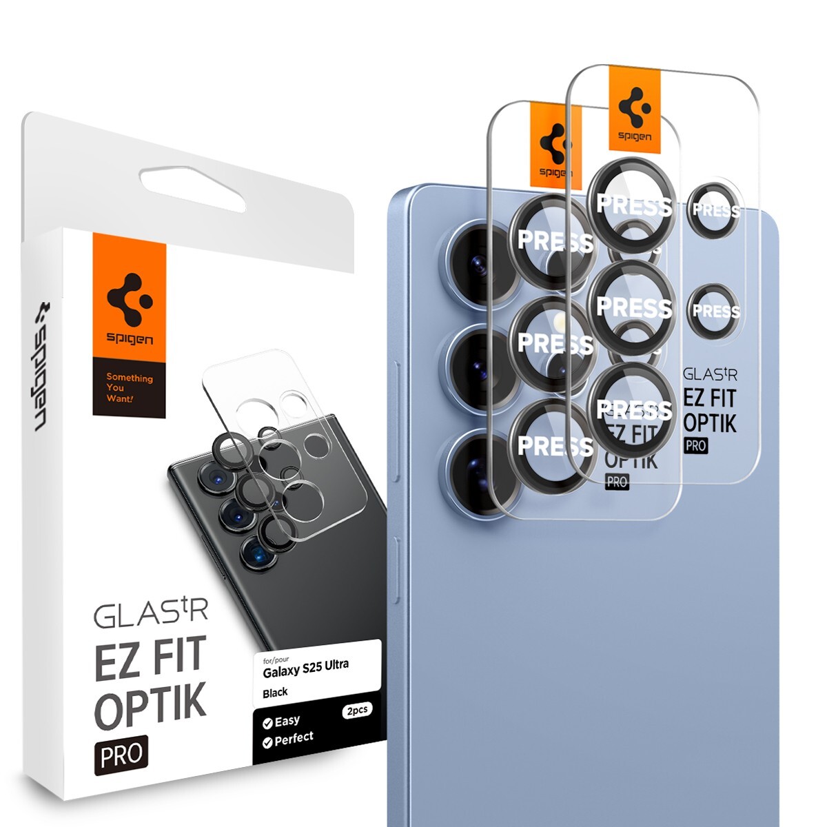 For Galaxy S25/Plus/Ultra Spigen Glas.tR EZFit Optik Pro Camera Lens Protector