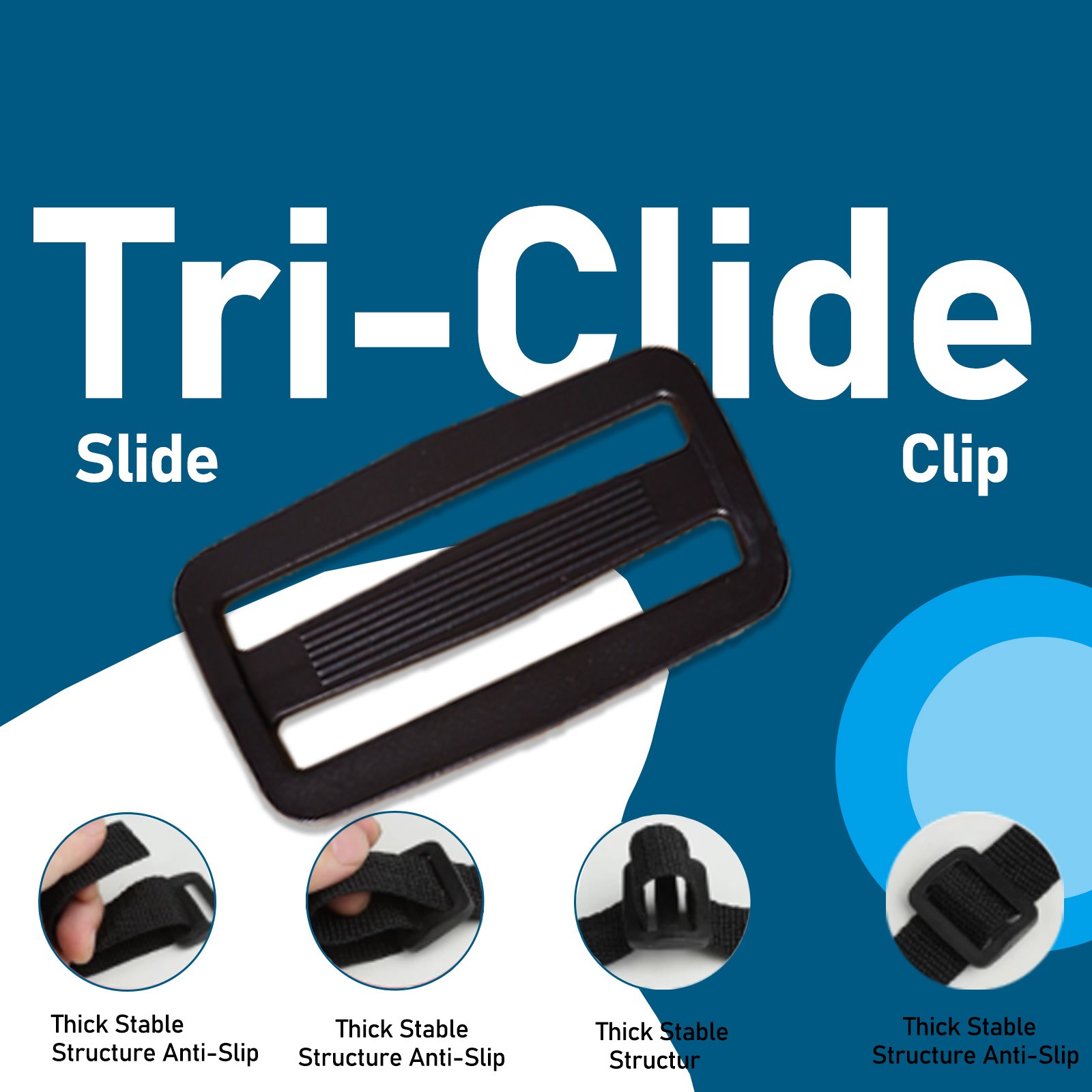 6Set Buckles for Nylon Webbing Straps 2" Quick Side Release Plastic Buckles Cli