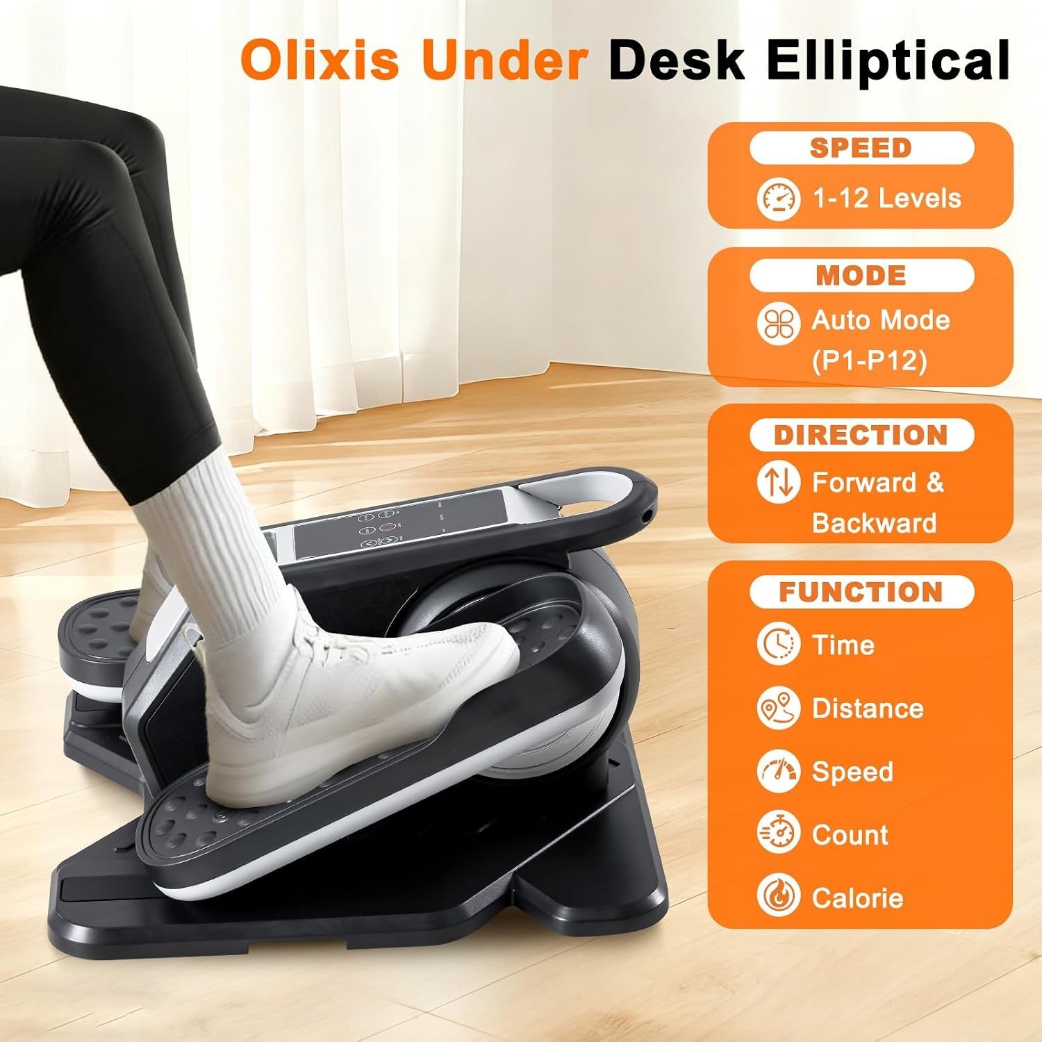 Under Desk Elliptical Machine with-Remote Control