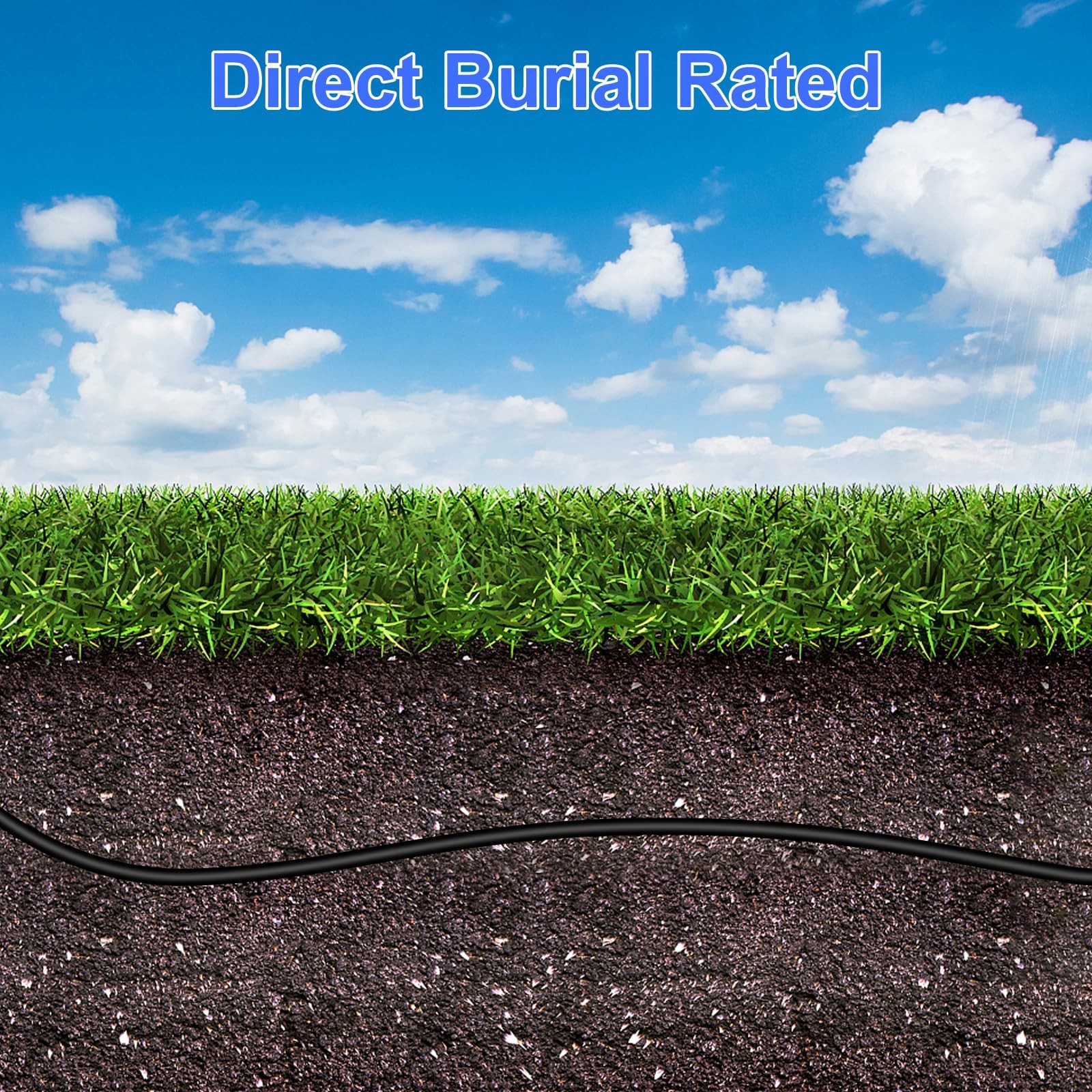 150FT Cat6 Outdoor Ethernet Cable In-Ground Heavy Duty Direct Burial 24AWG CC...