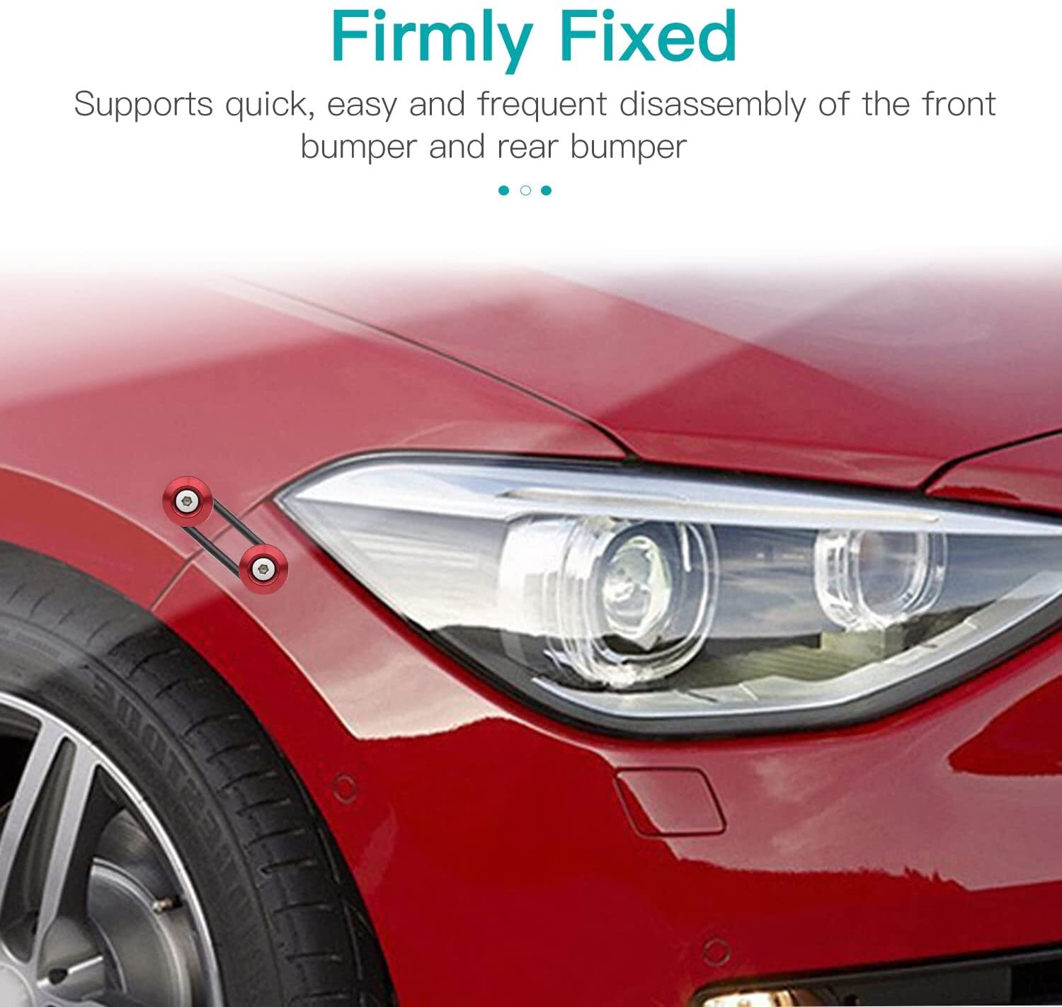 8PCS Red Bumper Quick Release Front Rear Bumper Fastener Trunk Fender clip kits