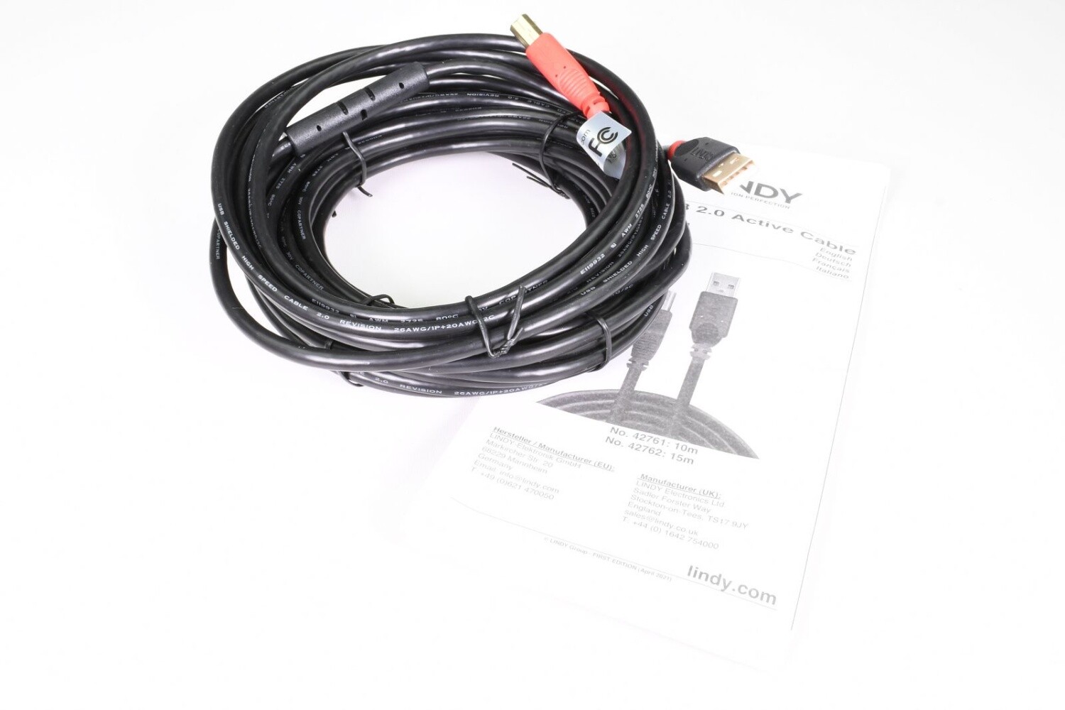 LINDY CONNECTION PERFECTION 42761, USB 2.0 A/B Active Cable, L=10m