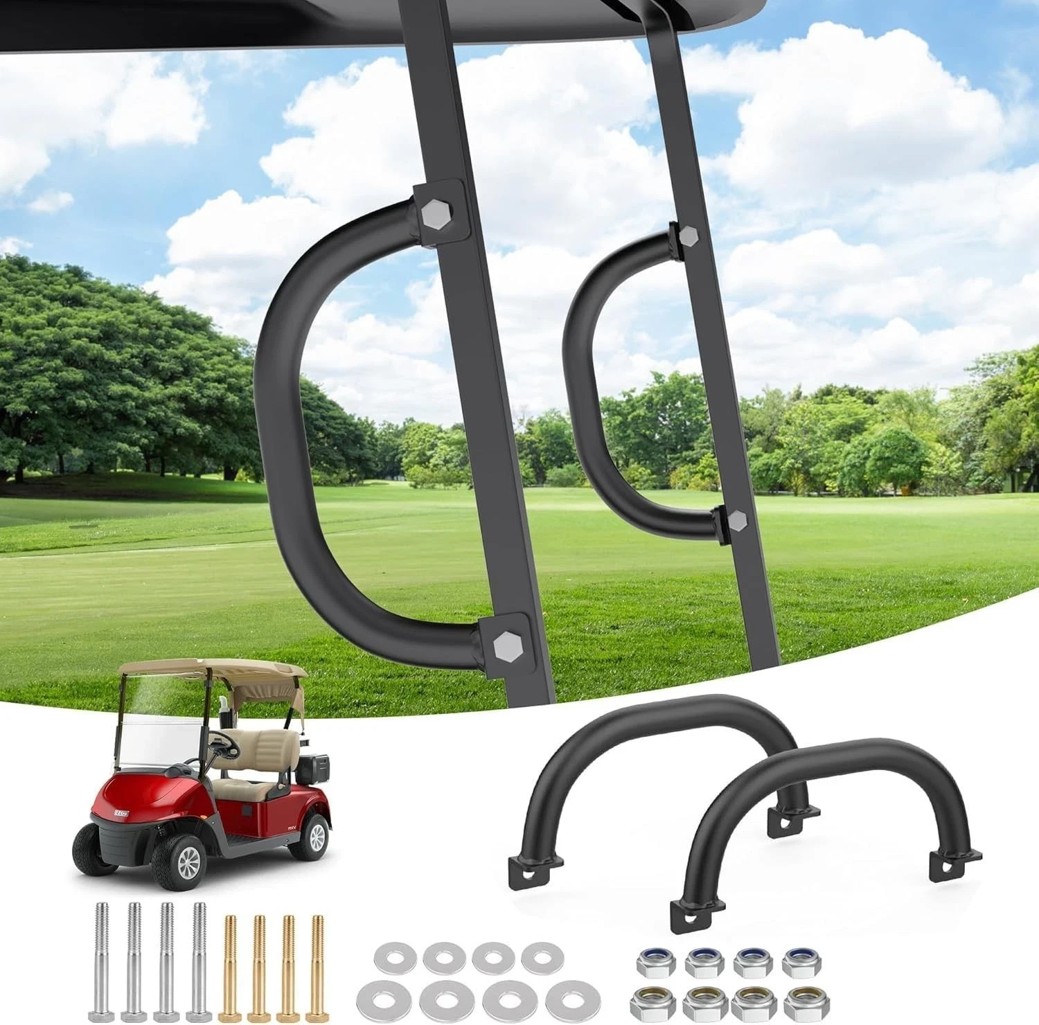Universal Golf Cart Grab Handles for Yamaha/EZGO/Club Car Square Tube