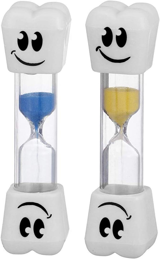 Smile Tooth 2-Minute Sand Timer 2 Pack - Fun Toothbrush Timer for Kids