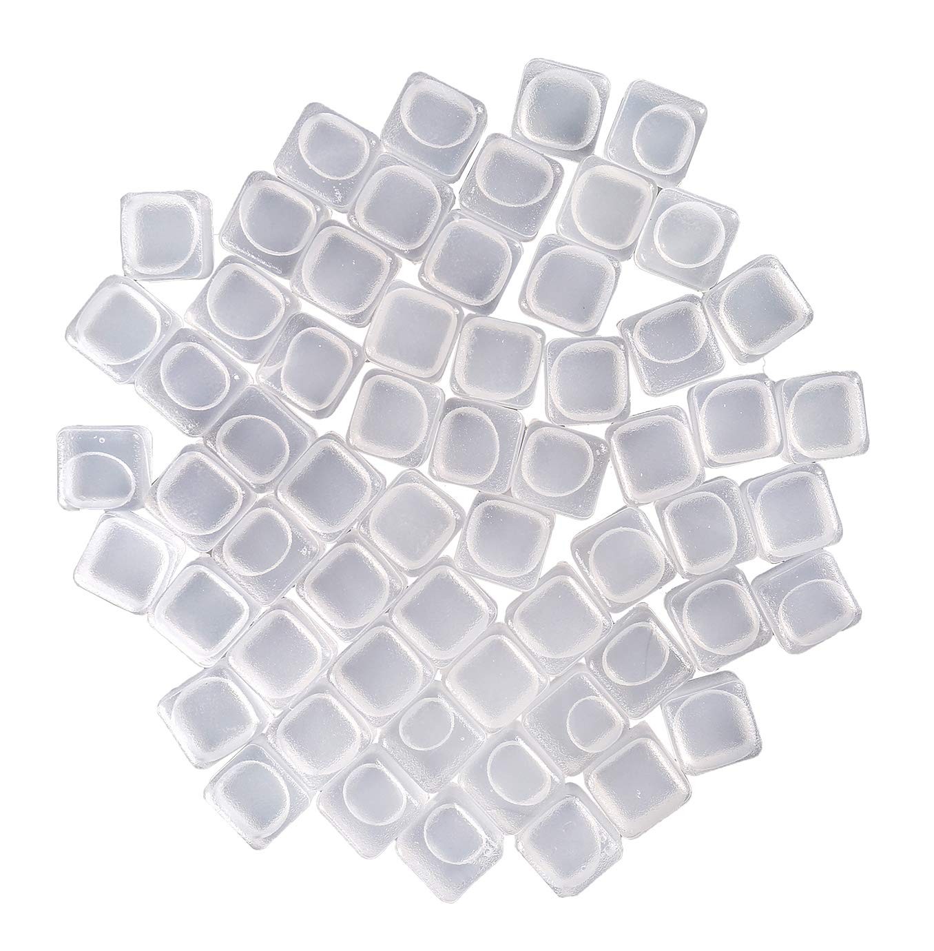 60 Pcs Reuable Ice Cubes White Clear Plastic Cube to Keep 0.98”,