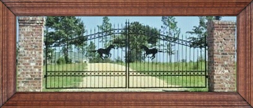 On Sale! #1262 16' Driveway Gate Wrought Iron Style Steel Metal Home Security
