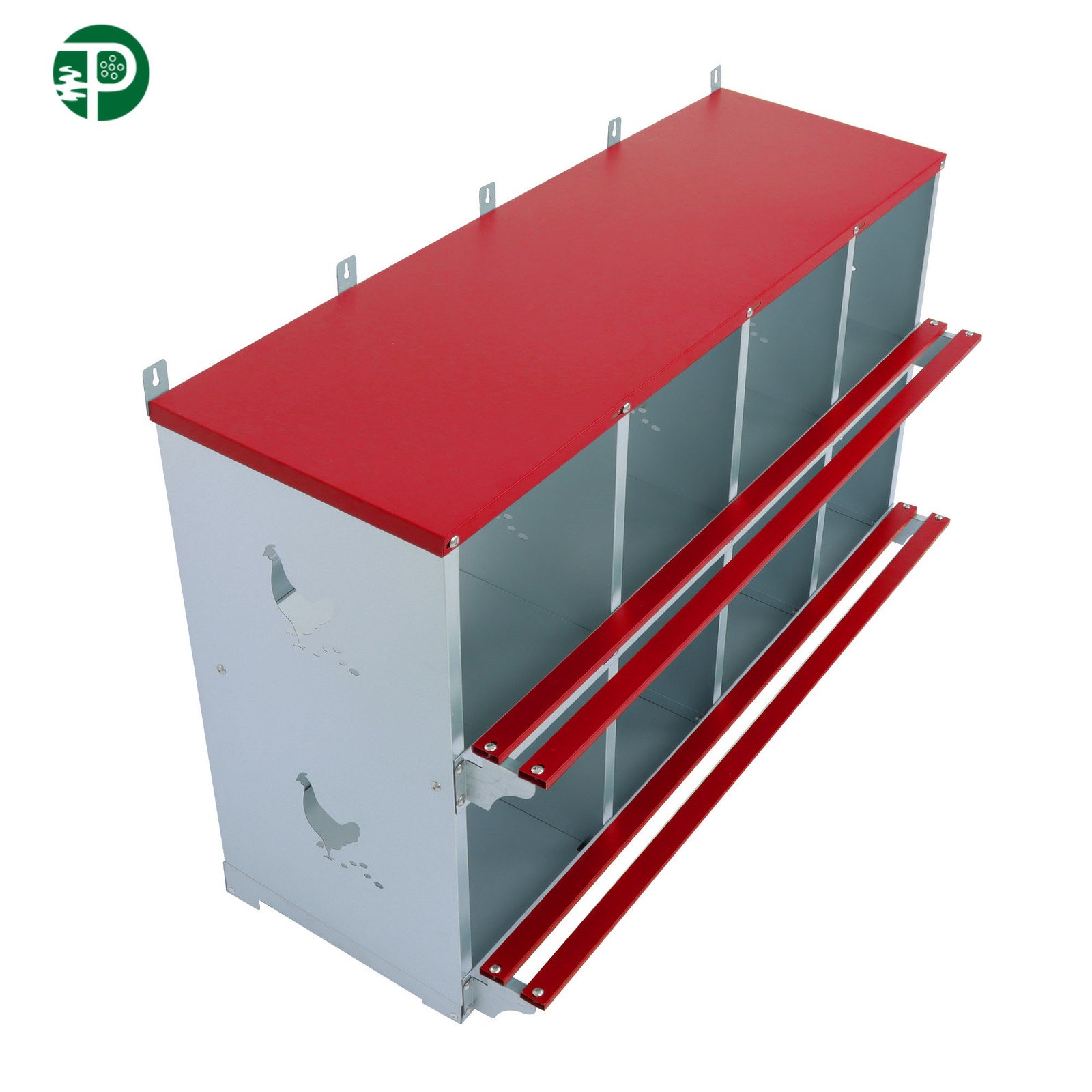 Metal Poultry Nest Box Wall Mount Easy Eggs Collection Large Vent 8-Compartment