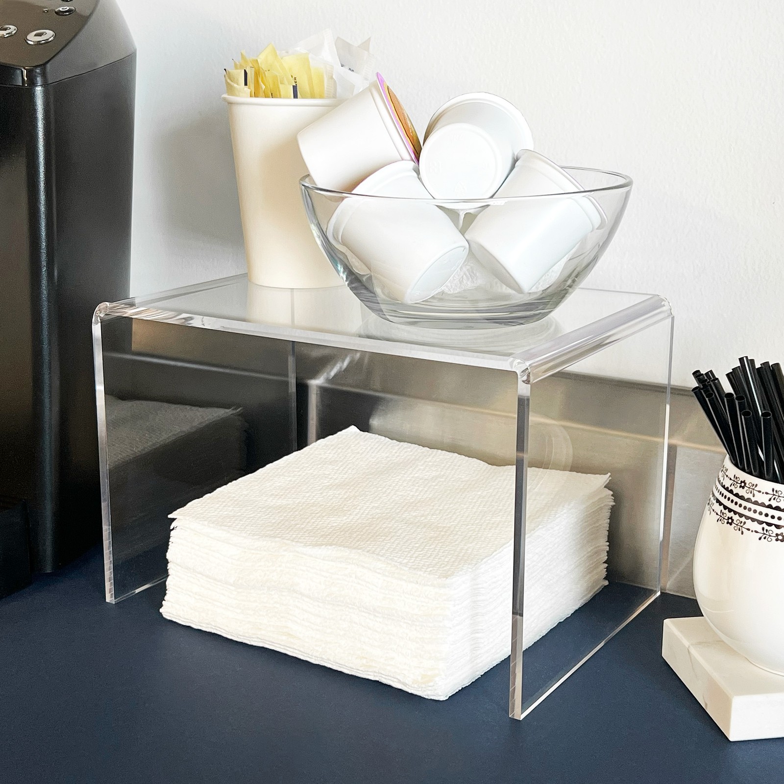 Plymor Clear Acrylic Rectangular Display Riser, 6" H x 9" W x 6" D (1/4" thick)
