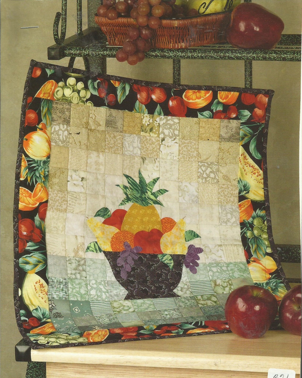 E0797  FRUIT BOWL WATERCOLOR WALLHANGING QUILT PATTERN/INSTRUCTIONS