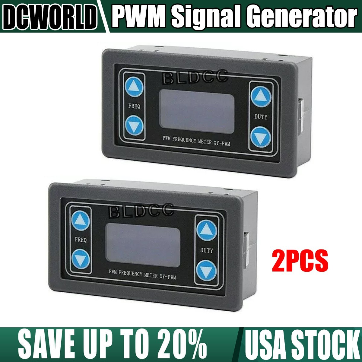 2X LCD XY-PWM Signal Generator PWM Pulse Frequency Duty Cycle Adjustable Module
