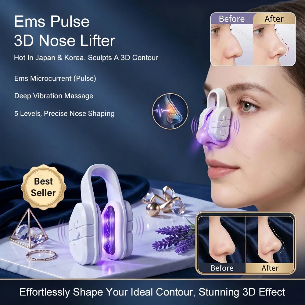 Patented Silicone Nose Shaper:Electric EMS Technology For Easy Nose Lifting