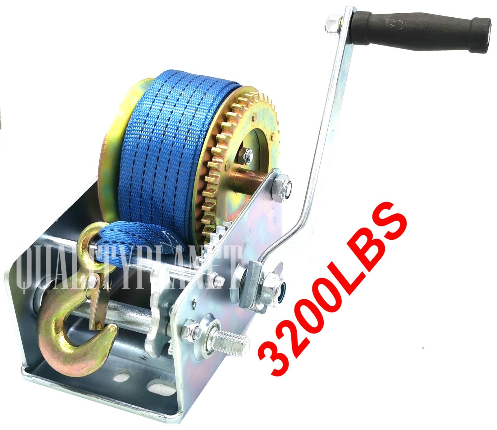 Polyester Strap 2 Gear Hand Winch Hand Crank Gear Winch ATV Boat Trailer