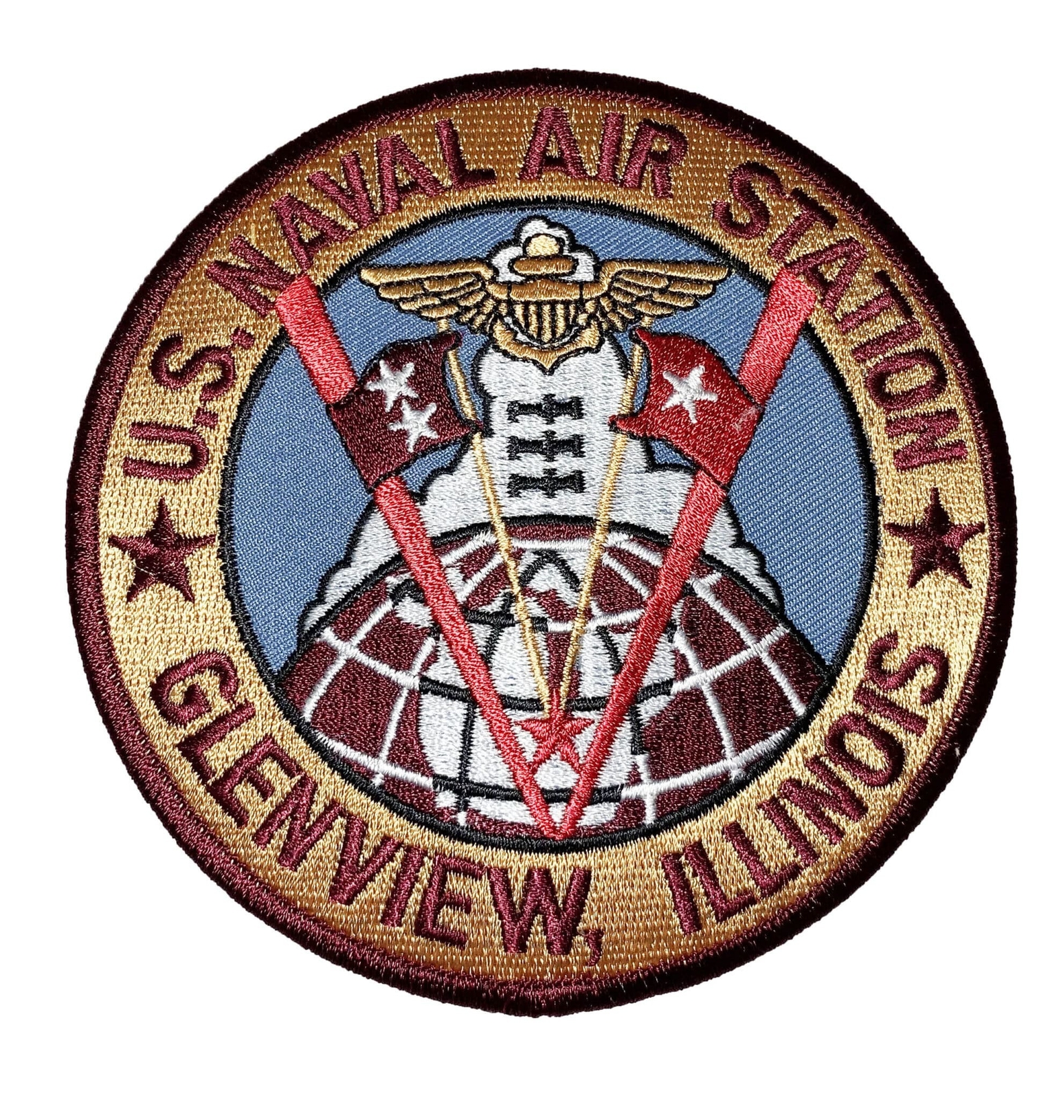 NAS Glenview Patch – Iron On/ Sew On, Embroidered, 4 Inch