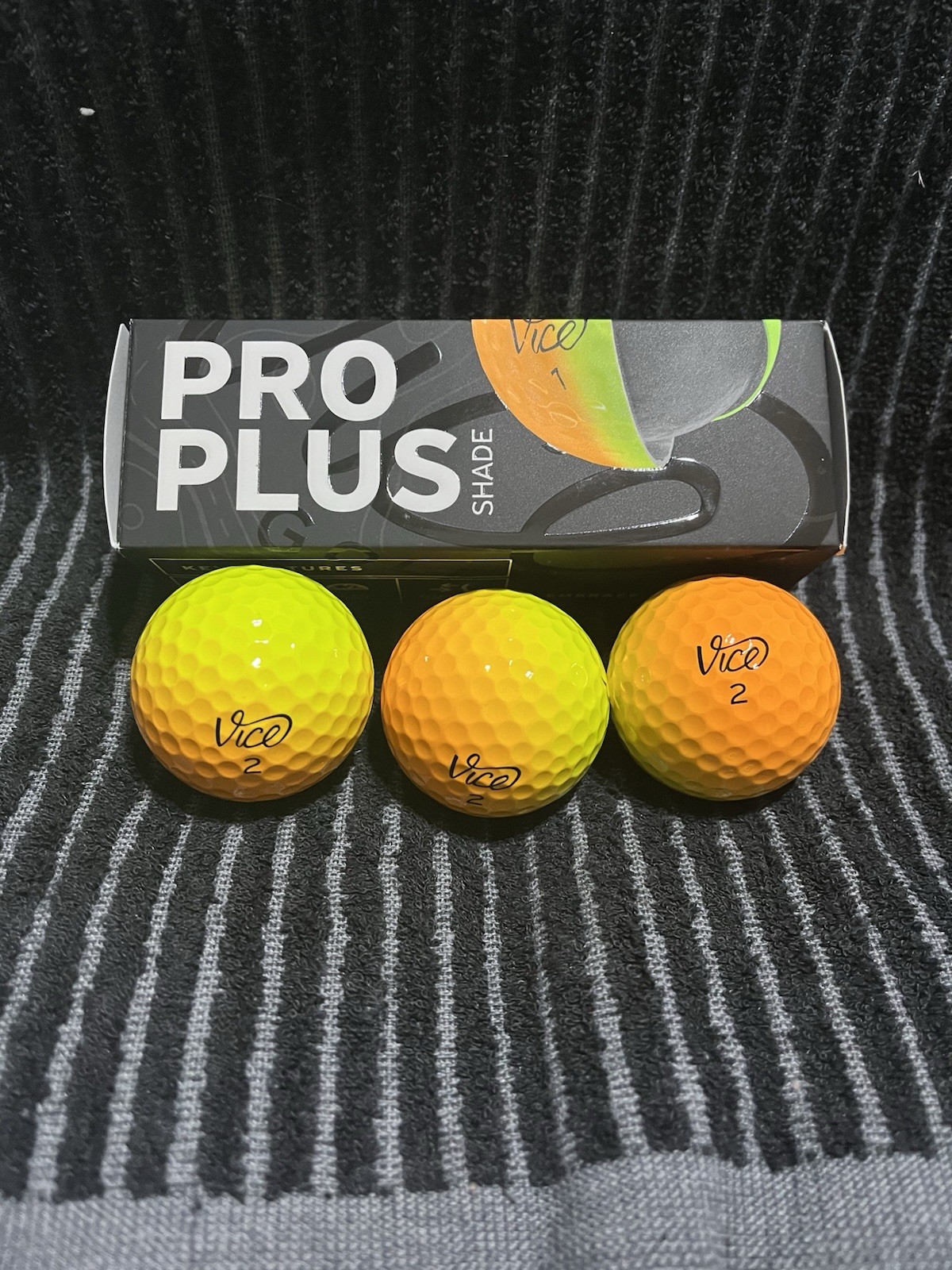 Vice Pro Plus Shade Golf Balls - Sleeve (3 balls) - Yellow/Orange