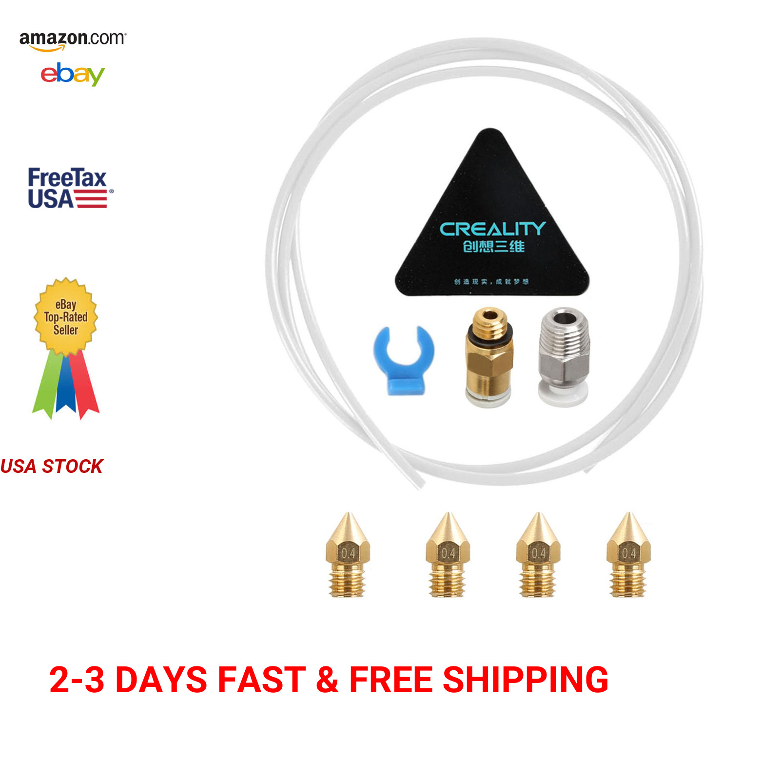 PTFE Teflon Bowden Tube Kit for 1.75mm Filament 3D Printer Ender Cr-10 Nozzle