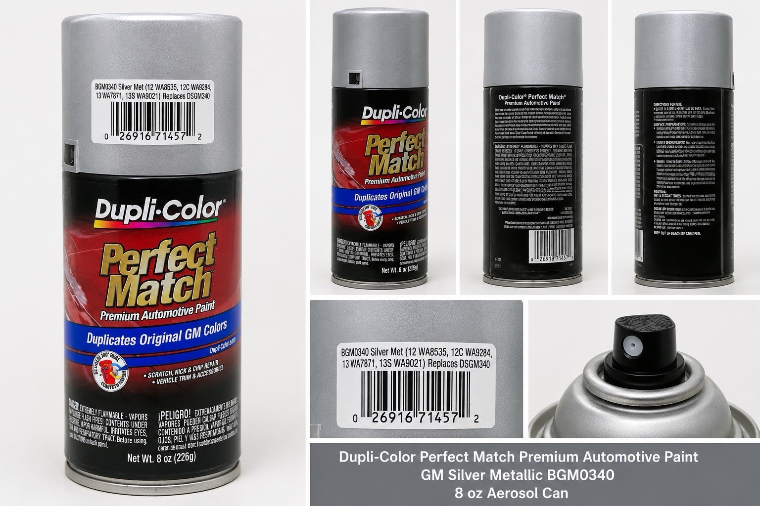 Duplicolor BGM0340 Perfect Match Automotive Paint, GM Silver Metallic, 8 Oz