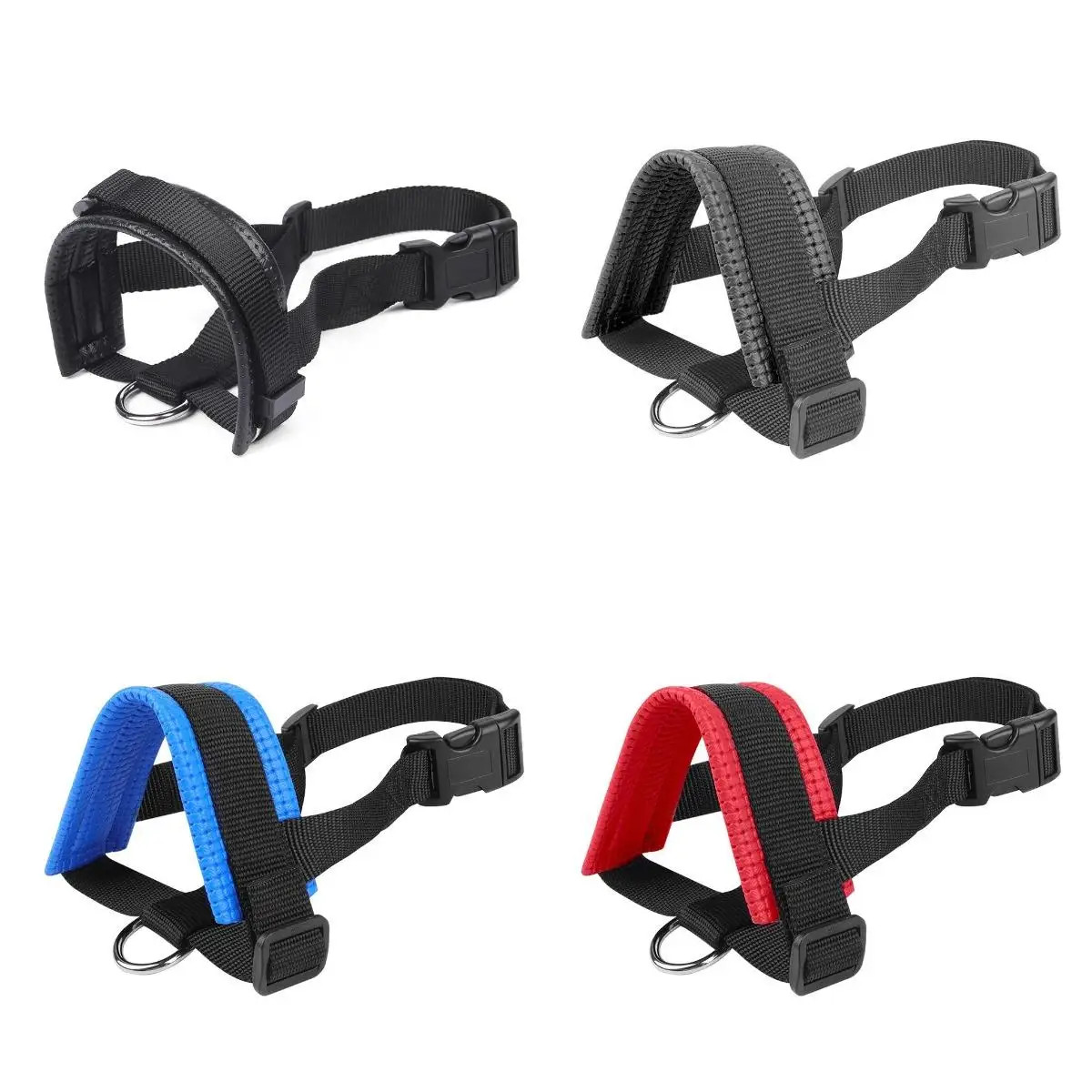 Soft Breathable Anti Barking Dog Halter Non Pull Adjustable Nylon Leader Harness