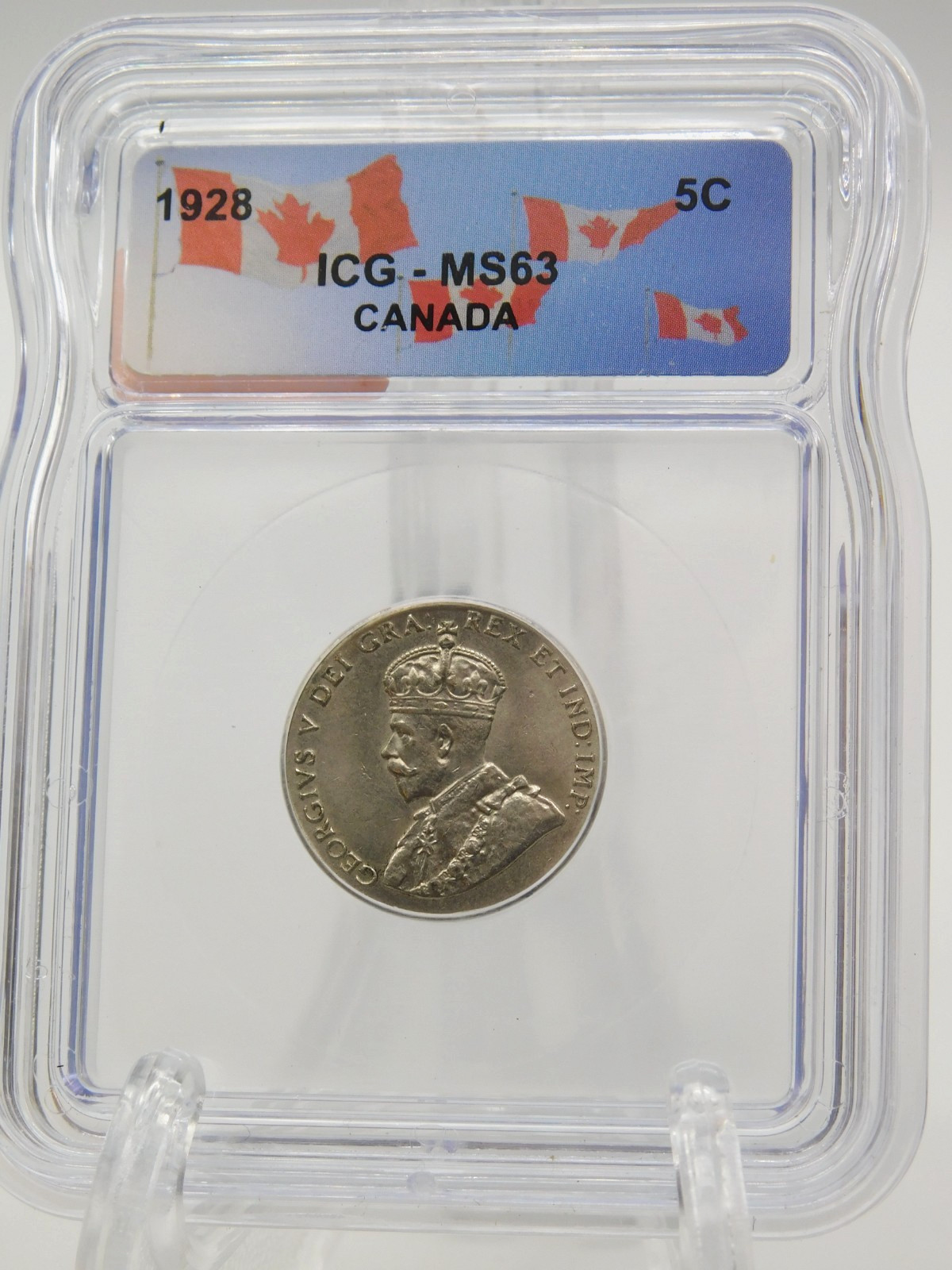 1928 CANADA FIVE CENT ICG MS63 (BT1190)