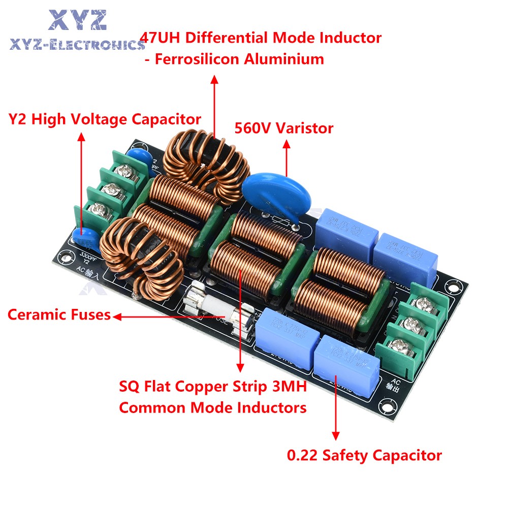 AC110-250V 4level Audio Power Supply EMI Electromagnetic Interference filter 16A